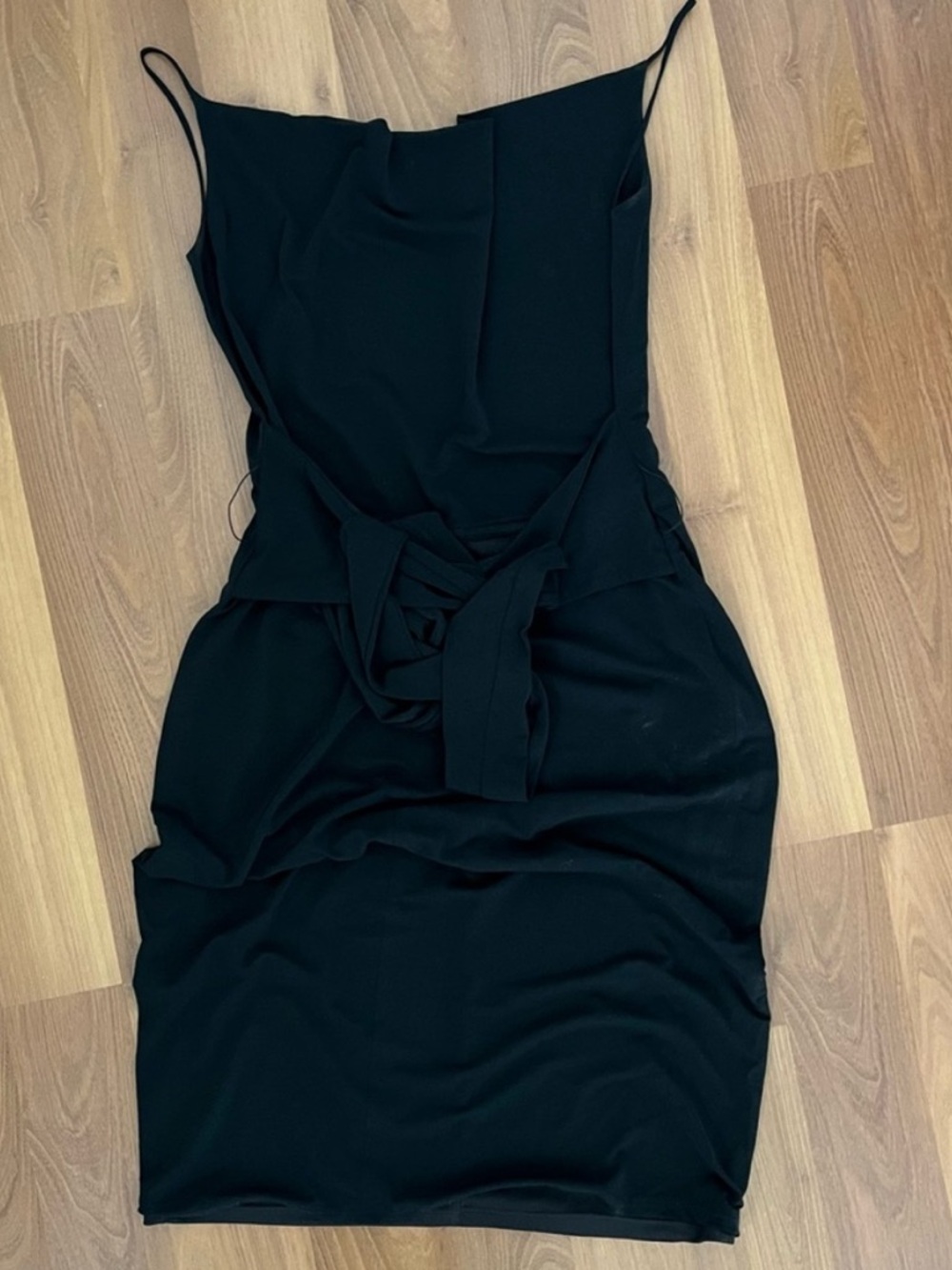 Laundry by Shelli Segal black midi open back dress size 6